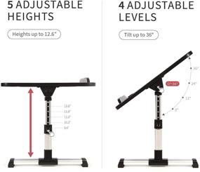 img 2 attached to NEQUARE Laptop Bed Tray Desk: Adjustable, Portable & Foldable Bed Stand for Comfortable Working, Writing, or Eating on Bed/Couch/Sofa – Large, Black