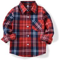 👕 plaid flannel sleeve button-down shirts for boys in tops, tees & shirts collection logo