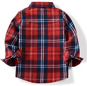 img 3 attached to 👕 Plaid Flannel Sleeve Button-Down Shirts for Boys in Tops, Tees & Shirts Collection