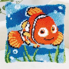 img 4 attached to 🧸 Latch Hook Rug Kit: DIY Cushion Carpet Mat with Hand Crafted Embroidery, Cartoon Design for Baby, Wedding, Kids, Parents. Perfect Handmade Gift!