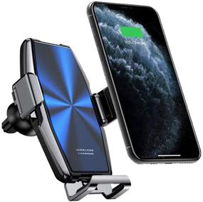 img 4 attached to 📱 HTGK Wireless Car Charger: 15W Qi Fast Charging Hidden Auto-Clamping Car Mount for iPhone 12/11 Pro/Xs MAX/XS/XR, Samsung S10/S9/S8 & Other Qi Smartphones