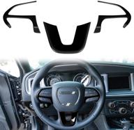 bonbo steering wheel decoration trim cover abs fit for dodge challenger charger 2015-2021 interior accessories logo