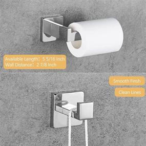 img 1 attached to 🛁 USHOWER Polished Chrome Towel Rack Set: 24-Inch Wide Bathroom Hotel Towel Shelf - Complete 4 Piece Kit