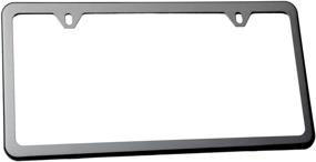 img 1 attached to 🔧 LFPartS Sleek Polished Stainless Steel License Plate Frame with Gunmetal Black Finish