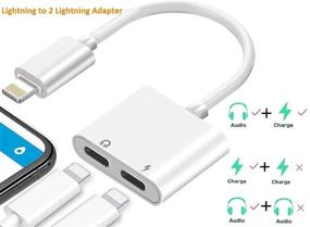 img 3 attached to 🔌 Apple MFi Certified Dual Lightning Adapter for iPhone 12/11/SE/X/XR/XS/8/7/6 - 2PACK Lightning AUX + Charger Dongle Cable Splitter - Support Call + Charging