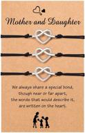 👩 sincere mother daughter bracelets set - perfect matching infinity heart knot wish bracelets for mom, daughter, women and girls - ideal birthday and christmas gifts for mommy and me logo