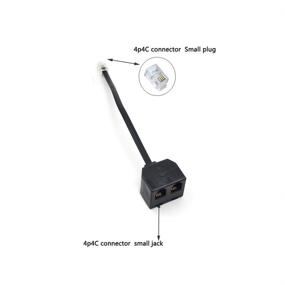 img 1 attached to 📞 SMITON Small Size Plug 0.6ft Black RJ9 Splitter Telephone Training Adapter – Connects 4P4C Plug Connections (Not Compatible with RJ11/RJ12)