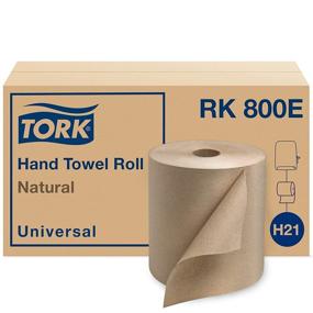 img 4 attached to 🧻 Tork Hand Towel Roll, Natural, Universal, H21, Large, 100% Recycled, 1-Ply, 6 Rolls, 800 ft - RK800E - Enhanced SEO