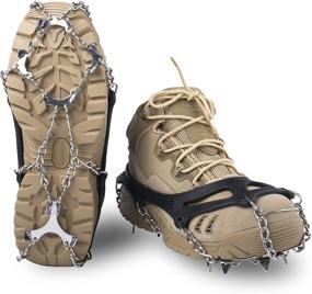 img 4 attached to 🏔️ Springk Traction Cleats: 12 Stainless Steel Microspikes Crampons for Men and Women - Stay Firm on Snow, Ice, and Slippery Surfaces! Perfect for Walking, Jogging, Hiking, and Mountaineering - Includes Free Portable Bag