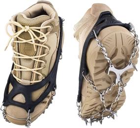 img 3 attached to 🏔️ Springk Traction Cleats: 12 Stainless Steel Microspikes Crampons for Men and Women - Stay Firm on Snow, Ice, and Slippery Surfaces! Perfect for Walking, Jogging, Hiking, and Mountaineering - Includes Free Portable Bag