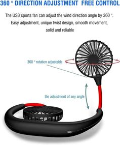 img 2 attached to 🤳 SLuB Portable Hanging Neck Fan - 3-Level Wind Regulation, 2000mAh Standby USB Charging, Convenient 360° Adjustable Personal Fan with Aromatherapy Function (BLACK)
