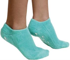 img 4 attached to 🧦 EMILYSTORES Green Moisturizing Spa Socks - Repair and Soften Cracked Skin with Full Gel, Jojoba Oil, and Vitamin E - 1Pair