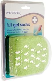 img 1 attached to 🧦 EMILYSTORES Green Moisturizing Spa Socks - Repair and Soften Cracked Skin with Full Gel, Jojoba Oil, and Vitamin E - 1Pair