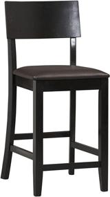 img 4 attached to 🪑 Linon Torino Contemporary Counter Stool, Black - Sleek and Stylish 17"W x 20"D x 37"H Design