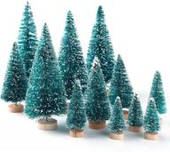 34pcs mini sisal snow frost trees - christmas diy decoration for home, table top, diorama tree models - bottle brush trees in 5 sizes logo