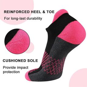 img 1 attached to 💪 Eallco Women's Ankle Socks: 6 Pairs of Cushioned Sole Running Athletic Socks with Tab