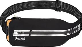 img 4 attached to AthleSport Reflective Running Waist Pack - Running Phone Belt with Storage Pouch, Adjustable Slim Fit Walking Belt - Ideal for Running, Jogging, Dog Walking, Biking, and More