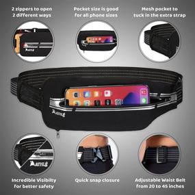 img 2 attached to AthleSport Reflective Running Waist Pack - Running Phone Belt with Storage Pouch, Adjustable Slim Fit Walking Belt - Ideal for Running, Jogging, Dog Walking, Biking, and More