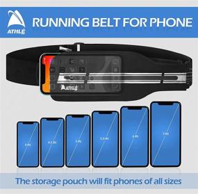 img 1 attached to AthleSport Reflective Running Waist Pack - Running Phone Belt with Storage Pouch, Adjustable Slim Fit Walking Belt - Ideal for Running, Jogging, Dog Walking, Biking, and More