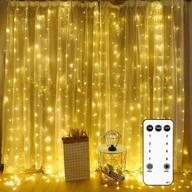 🌟 liida curtain string lights window twinkle lights - 9.8 x 9.8ft icicle lights for holiday party wall wedding decorations - 8 modes, warm white логотип