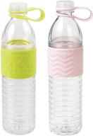 🍼 copco hydra reusable water bottle, 20oz (2 pack) – green and baby pink logo