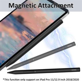 img 2 attached to 🖊️ Стилус с функцией отклонения ладони Uogic для iPad с магнитным креплением - тонкий, легкий, перезаряжаемый, совместим с iPad Pro 11/12.9 дюйма 2018/2020/2021, iPad 6/7/8 поколения, iPad Mini 5 поколения, iPad Air 3/4 поколения.
