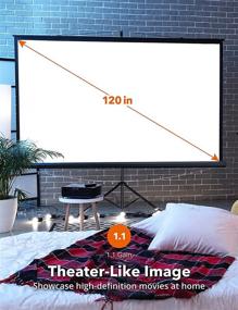 img 2 attached to 🎥 120 inch Projector Screen with Stand by HYZ - 4K HD, Wrinkle-Free Design, Perfect for Outdoor Backyard Movie Nights (1.1Gain, 4:3 Aspect Ratio, 160° Viewing Angle) - Includes Carry Bag