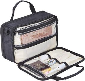 img 2 attached to 🧳 FINDCOZY Travel Toiletry Bag: Premium Organizer for Women, Black Cosmetic Case for Toiletries, Full-Sized Bottles & Accessories - A Must-Have for Travelers!