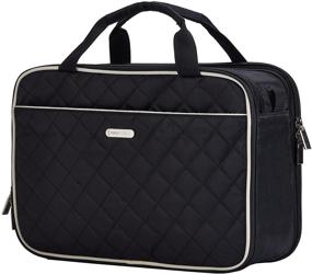 img 4 attached to 🧳 FINDCOZY Travel Toiletry Bag: Premium Organizer for Women, Black Cosmetic Case for Toiletries, Full-Sized Bottles & Accessories - A Must-Have for Travelers!