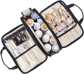 img 3 attached to 🧳 FINDCOZY Travel Toiletry Bag: Premium Organizer for Women, Black Cosmetic Case for Toiletries, Full-Sized Bottles & Accessories - A Must-Have for Travelers!