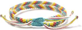 img 2 attached to 🌈 Wakami Friendship Bracelets - Handmade Love Bracelet Set of 2 - BFF Bracelets for 2 - vsco Girl Braided Bracelet - Wax Coated String - Waterproof - Fair Trade - Adjustable Sliding Closure - Handmade by Artisans