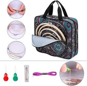 img 1 attached to Totem Cross Stitch and Embroidery Project Bag - Portable Craft Carry Case with Starter Kit and Supplies Storage Tote Bag, Ideal for Beginners, Adults, and Kids - LoDrid Embroidery