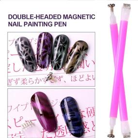 img 1 attached to WOKOTO 5Pcs Nail Magnet Tool Set: Flower Design Pens 💅 & Strong Magnet Stick for Stunning Cat Eye Gel Polish Nail Art