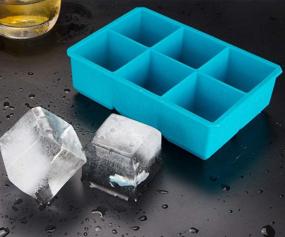 img 2 attached to 🧊 2-Inch Large Ice Cube Tray for Whiskey Cocktails and Treats - Flexible Silicone Mold for Big Ice Cubes - BPA-Free Square Ice Mold Pack of 2 - Webake