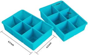 img 1 attached to 🧊 2-Inch Large Ice Cube Tray for Whiskey Cocktails and Treats - Flexible Silicone Mold for Big Ice Cubes - BPA-Free Square Ice Mold Pack of 2 - Webake