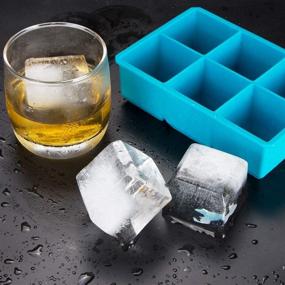 img 3 attached to 🧊 2-Inch Large Ice Cube Tray for Whiskey Cocktails and Treats - Flexible Silicone Mold for Big Ice Cubes - BPA-Free Square Ice Mold Pack of 2 - Webake