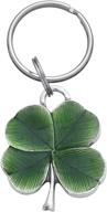 🍀 handcrafted pewter keyring with clover design by danforth logo