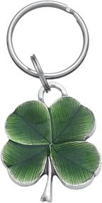 img 1 attached to 🍀 Handcrafted Pewter Keyring with Clover Design by DANFORTH