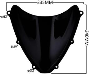 img 1 attached to 🖤 Sleek Black Windscreen Windshield for Suzuki GSXR 600 750 K6 (06 07) - Enhanced Compatibility!