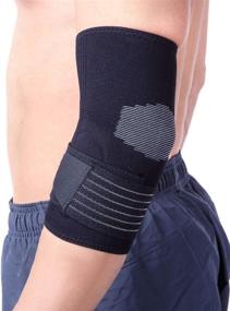 img 1 attached to 🎾 Premium Compression Elbow Brace with Strap - Ultimate Support for Tennis Elbow Pain Relief - Ideal for Golf, Tennis & Everyday Activities