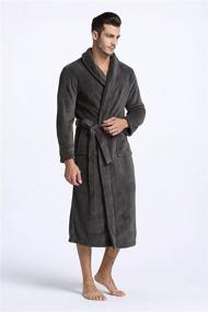 img 3 attached to 🛀 Plush Shawl Collar Fleece Bathrobe