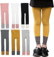 🌈 colorful warm cotton ankle leggings footless tight pantyhose for girls - set of 6 logo