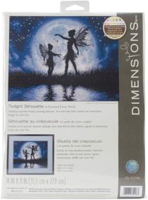 img 1 attached to 🧚 Captivating DIMENSIONS Twilight Silhouette Fairy Cross Stitch Kit - 14 Count Navy Aida Fabric, 14'' x 11'' - Express Your Creativity!