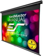 🎥 elite screens yard master manual projector screen: 100-inch outdoor rain water resistant, 16:9, 8k 4k ultra hd 3d movie theater cinema front projection - oms100hm - us based company with 2-year warranty logo