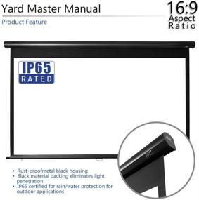 img 1 attached to 🎥 Elite Screens Yard Master Manual Projector Screen: 100-inch Outdoor Rain Water Resistant, 16:9, 8K 4K Ultra HD 3D Movie Theater Cinema Front Projection - OMS100HM - US Based Company with 2-YEAR WARRANTY