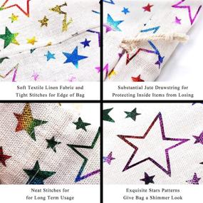 img 2 attached to 🎁 SumDirect 20pcs Color Star Burlap Gift Bags: 5x7 Inch Drawstring Pouches for Party Wedding Favors & Crafts