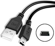 📷 10ft long canon camera usb charger cable - mini usb data transfer cable for canon rebel t3i/powershot/eos/dslr camera cords - ps3/slim/ps move controller charger cord logo