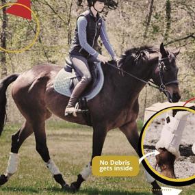 img 2 attached to 🐎 Kavallerie Dressage Horses Boots: Fleece-Lined Synthetic Leather Woof Brushing Boots for Training, Jumping, Riding, and Eventing - Quick and Easy Wear for Breathability, Lightweightness &amp; Impact Absorption