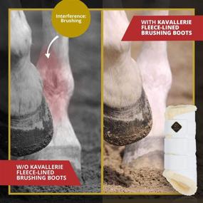 img 1 attached to 🐎 Kavallerie Dressage Horses Boots: Fleece-Lined Synthetic Leather Woof Brushing Boots for Training, Jumping, Riding, and Eventing - Quick and Easy Wear for Breathability, Lightweightness &amp; Impact Absorption