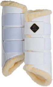 img 4 attached to 🐎 Kavallerie Dressage Horses Boots: Fleece-Lined Synthetic Leather Woof Brushing Boots for Training, Jumping, Riding, and Eventing - Quick and Easy Wear for Breathability, Lightweightness &amp; Impact Absorption